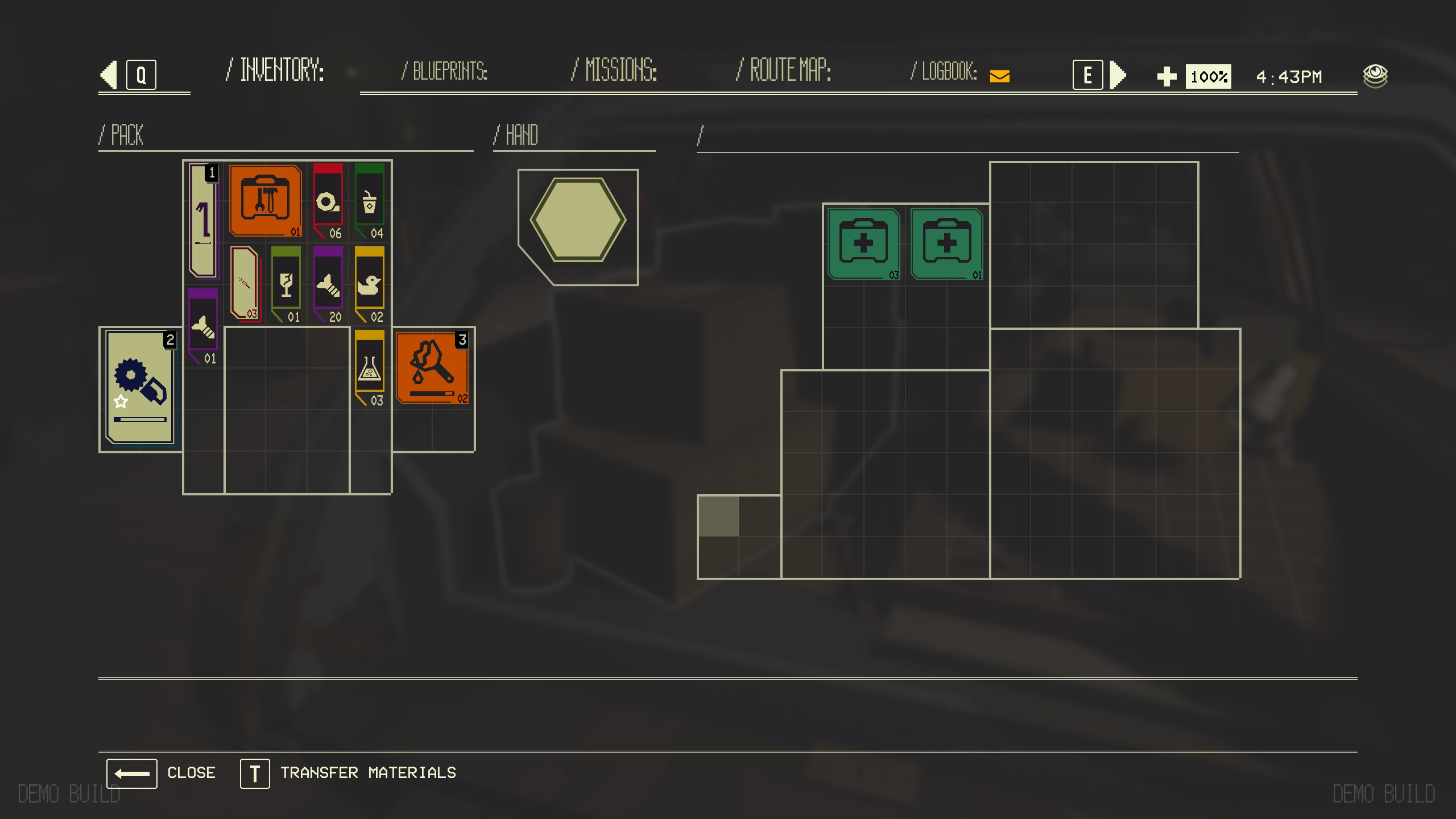 A screenshot of Pacific Drive's inventory UI