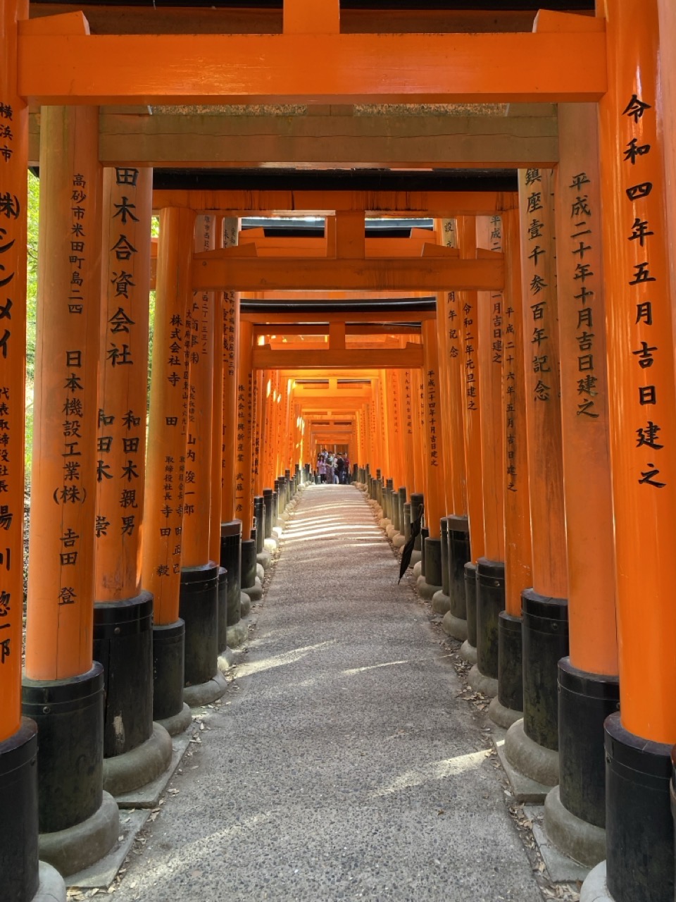 The view along the ‘thousand torii gates’ at Fushimi Inari