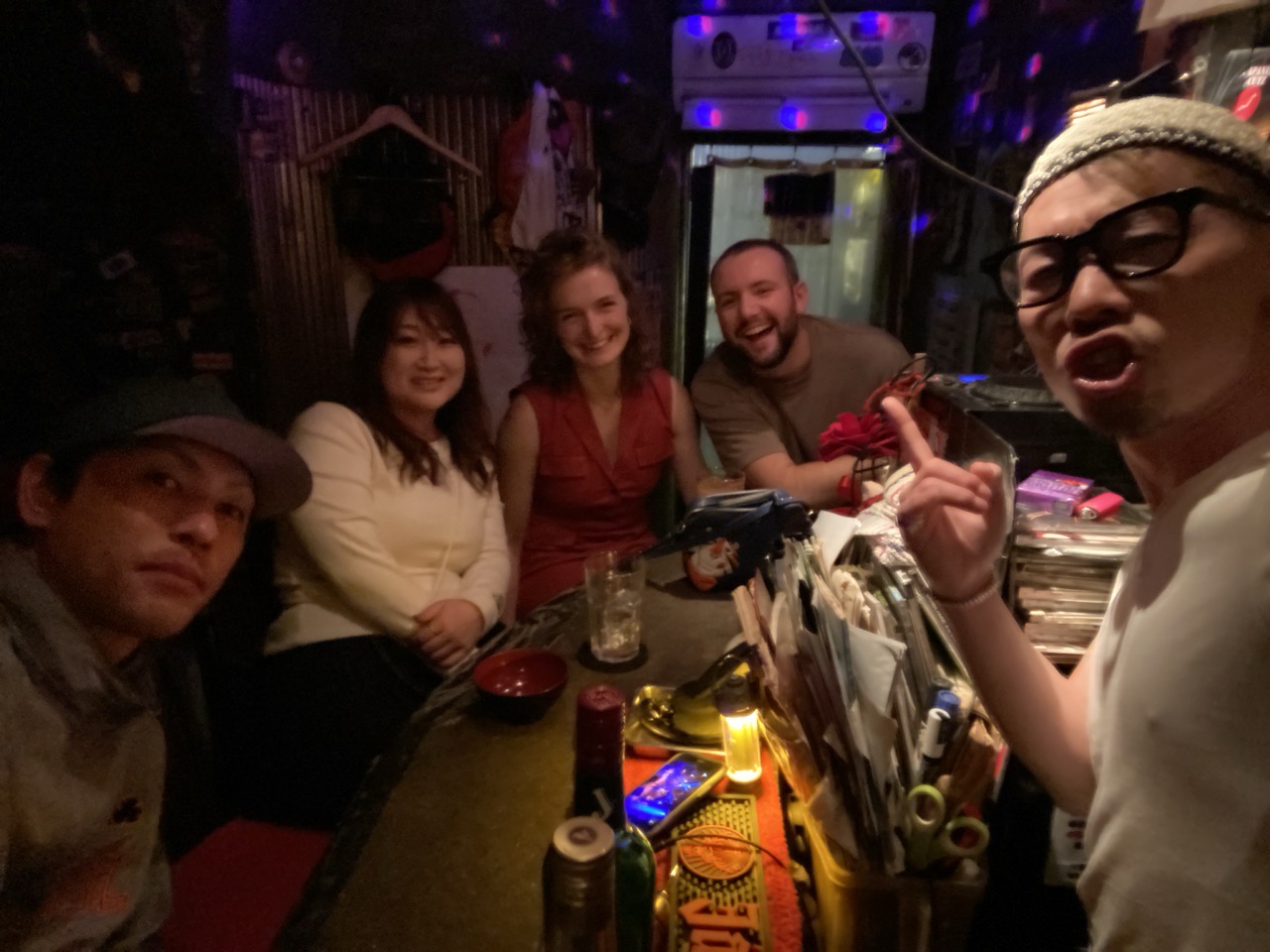 Us in the Golden Gai bar with the people we met there