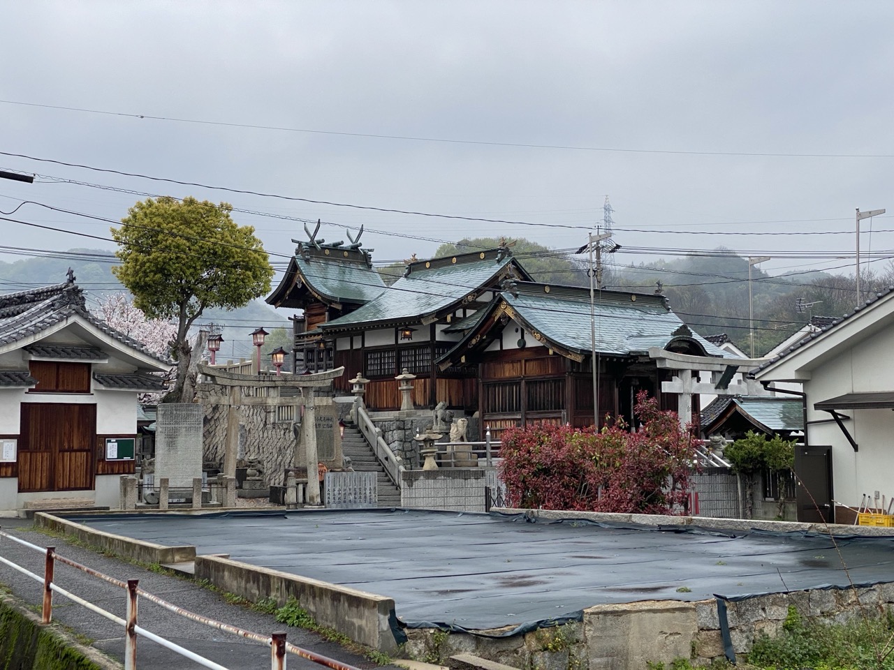 A photo of the shrine in Tadanoumi, from a little distance