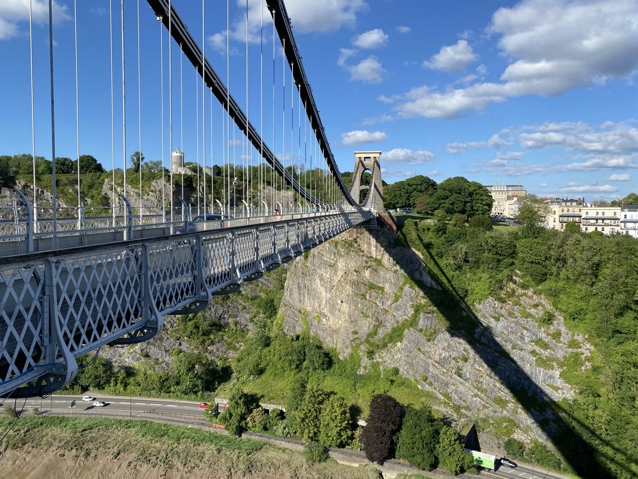 The suspension bridge.