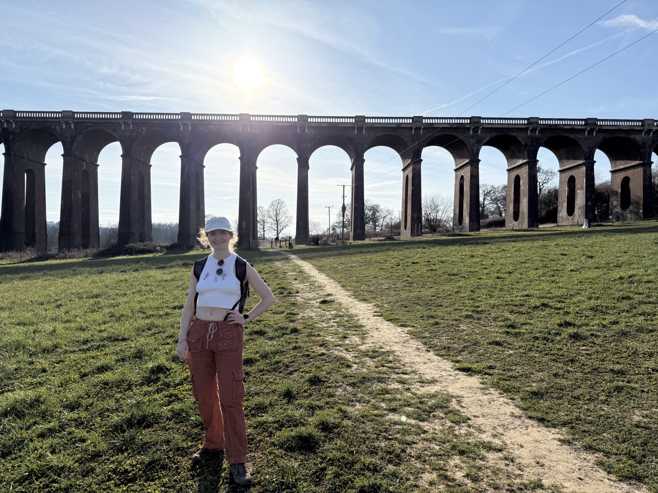 Lucy with the viaduct in the background