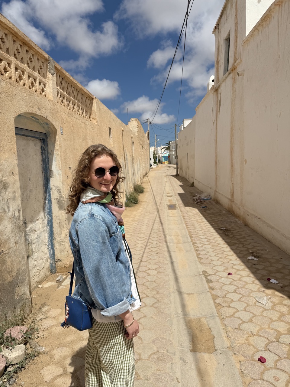 Lucy on a street in Djerba
