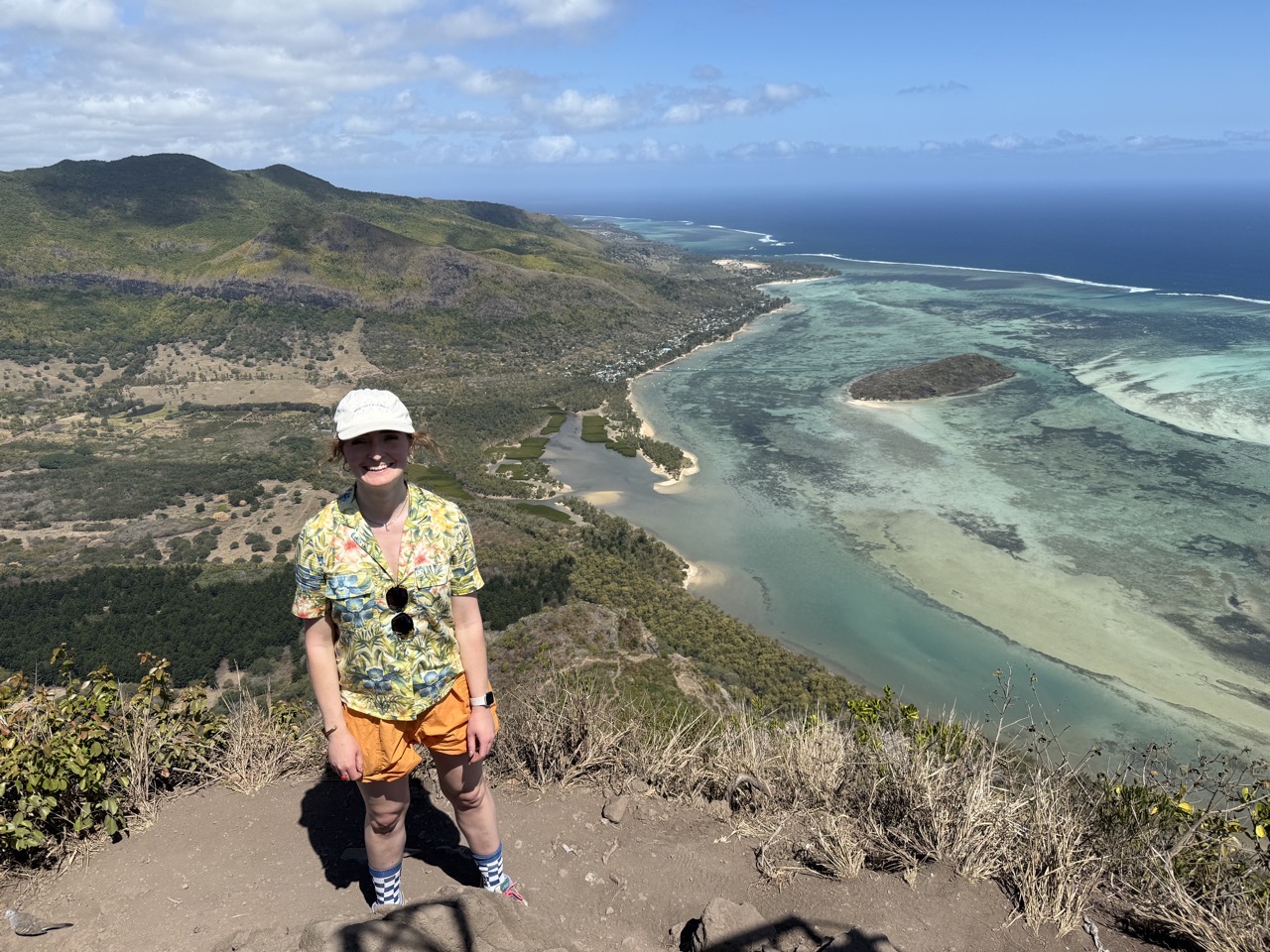 Lucy at the top of Le Morne