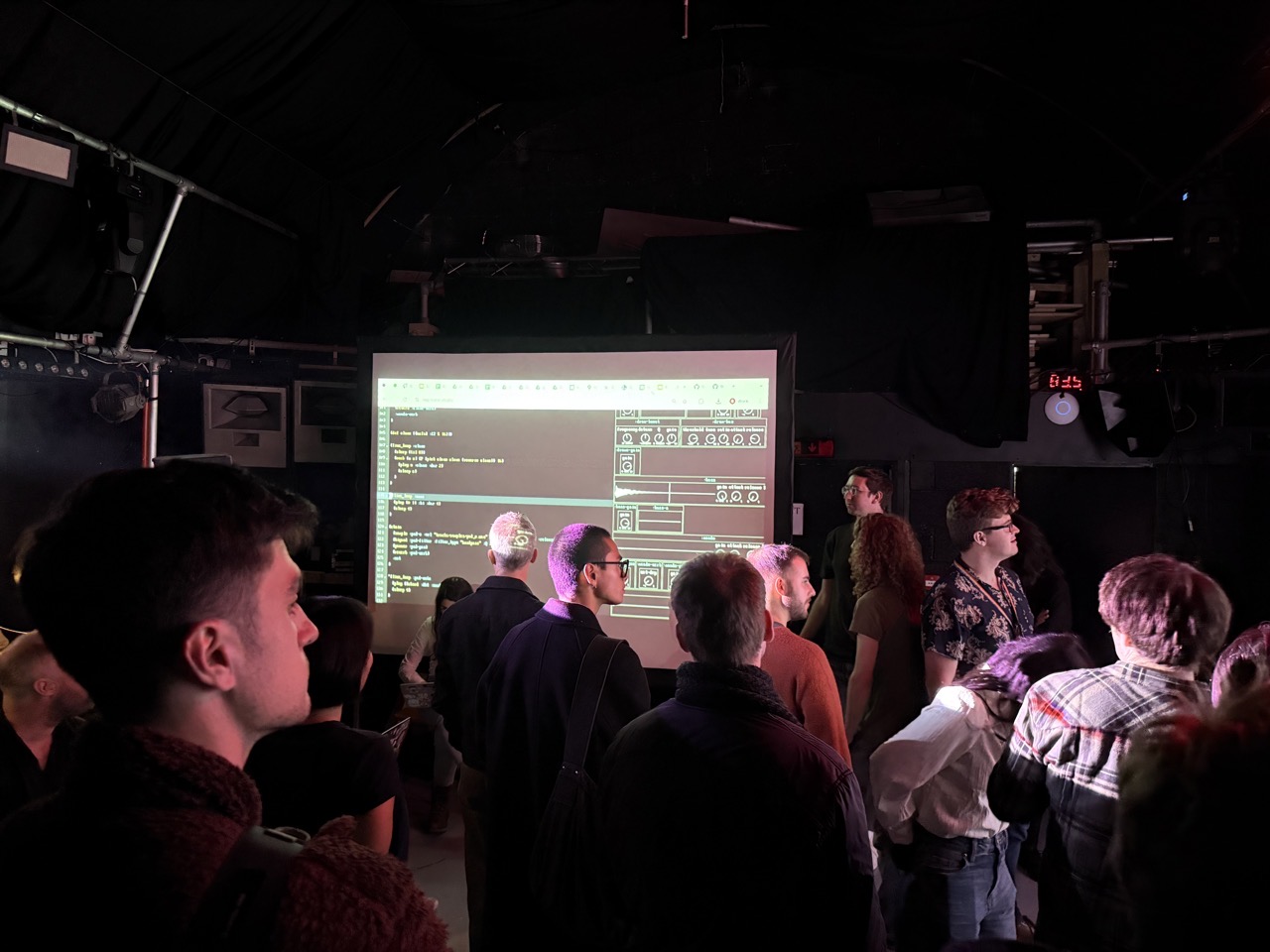 More of the crowd showing the screen with the music on. It’s not Strudel it’s something else