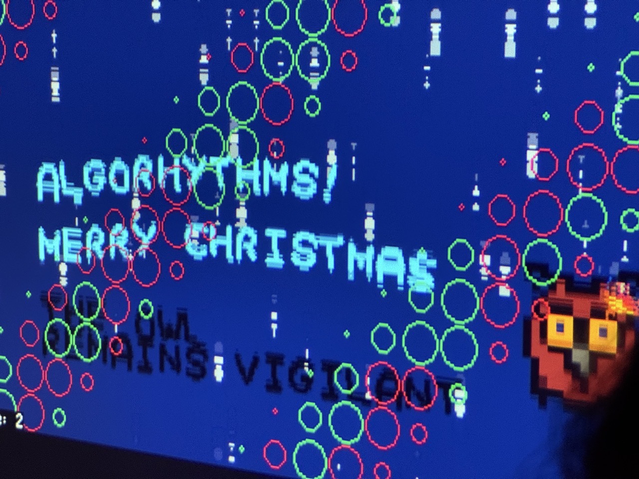 Algorhythms merry Christmas the owl remains vigilant Algorhythms merry Christmas the owl remains vigilant
