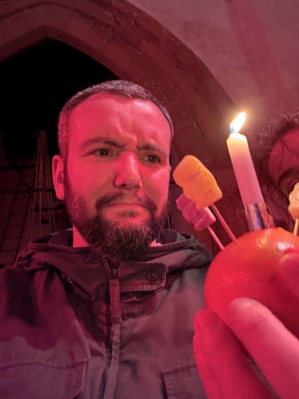 Me and Christingle, baffled, both of us