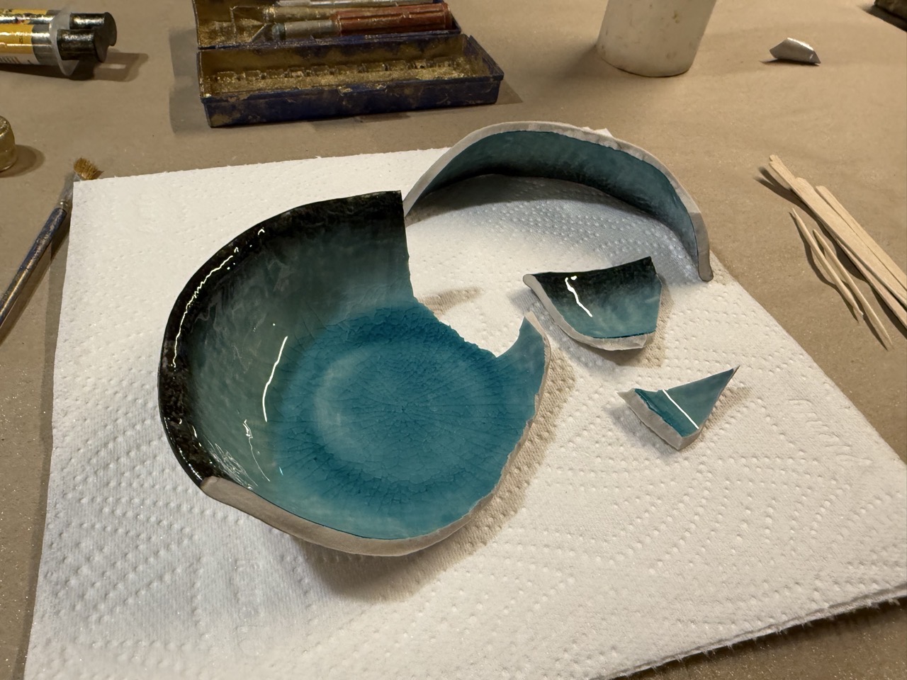 My smashed up bowl, poor bowl